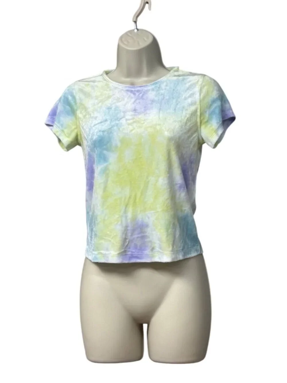 Free People Bright Eyes Velvet T-Shirt, Cloud Combo, XS